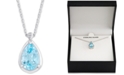 Macy's Blue Topaz (3-5/8 ct. t.w.) & White Topaz Accent 18" Pendant Necklace in Sterling Silver